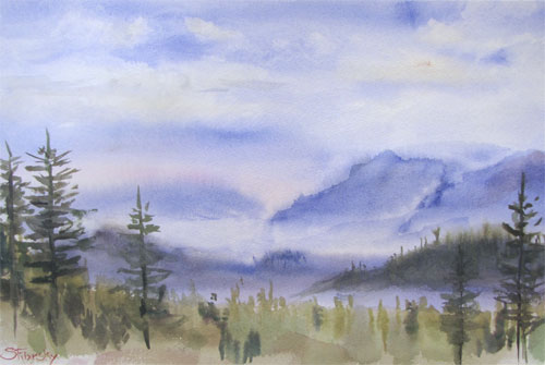 nc mountain watercolor